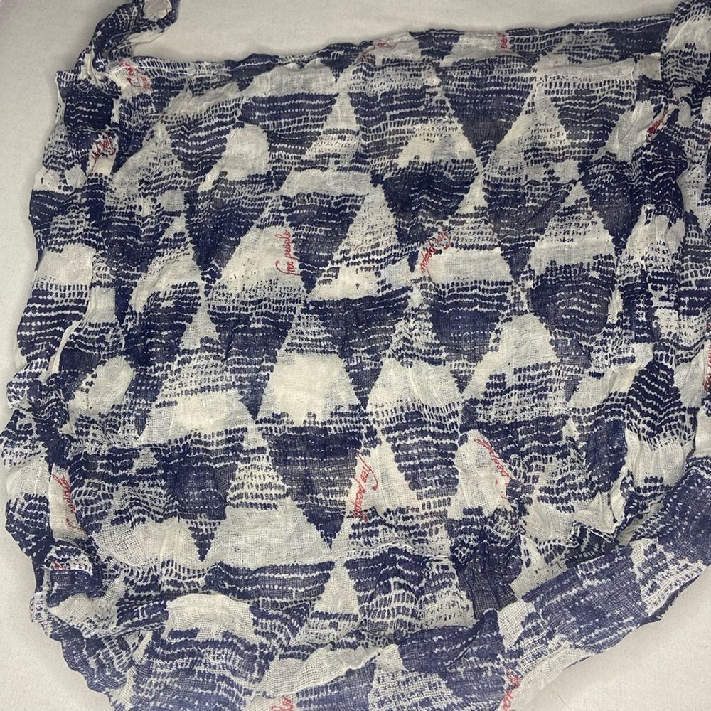 Free People reusable shopping bag blue, white and red